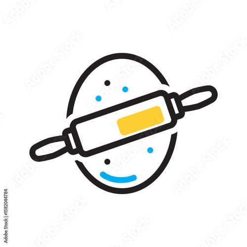 Vector multi color icon for Roll out
