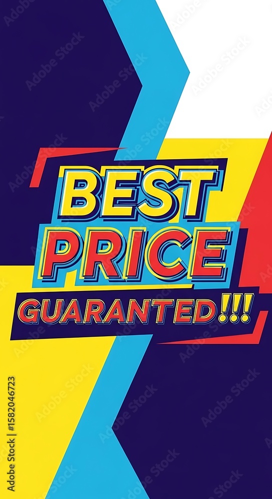 Fototapeta premium Eye-Catching Best Price Guaranteed Promotion with Abstract Geometric Shapes