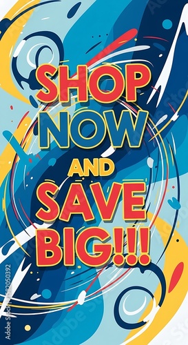 Promotional Sale Poster with Modern, Vibrant and Dynamic Abstract Design