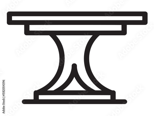 Sophisticated mealtime table icon in flat vector drawing