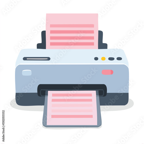 Cute printer flat vector