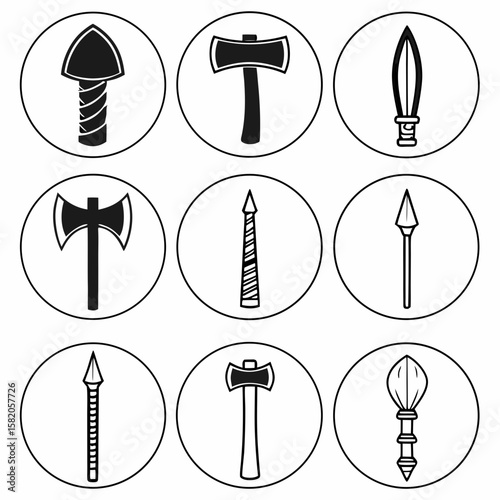 Ancient Weapons Collection Icons medieval weapons historical weapons