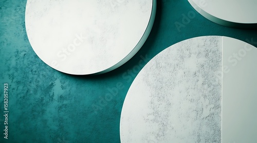 Abstract circles on teal background