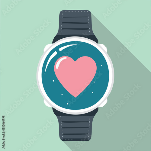 Cute smartwatch flat vector