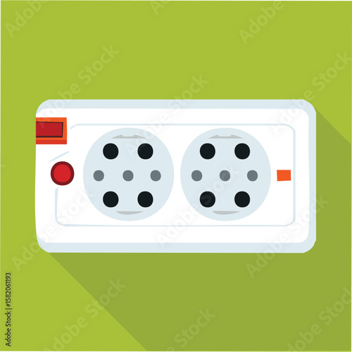 Cute extension cord flat vector