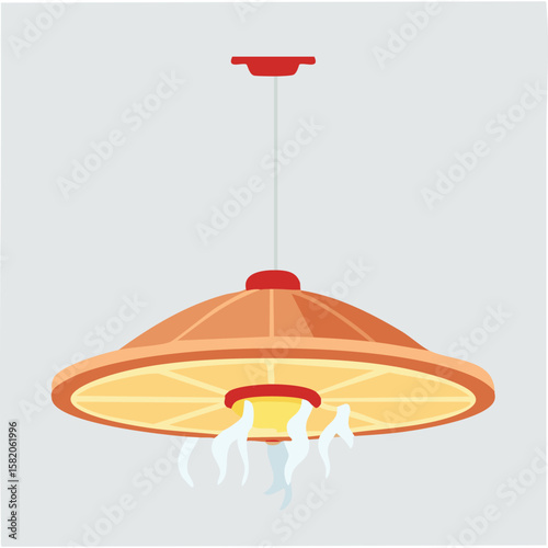 Cute ceiling fan flat vector