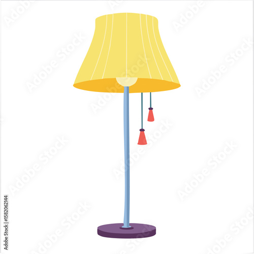 Cute floor lamp flat vector