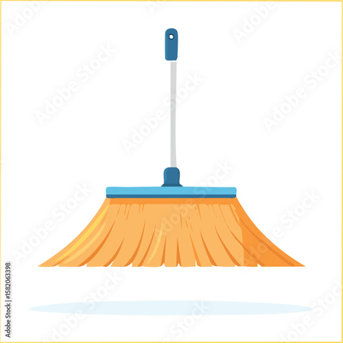 Cute mop flat vector