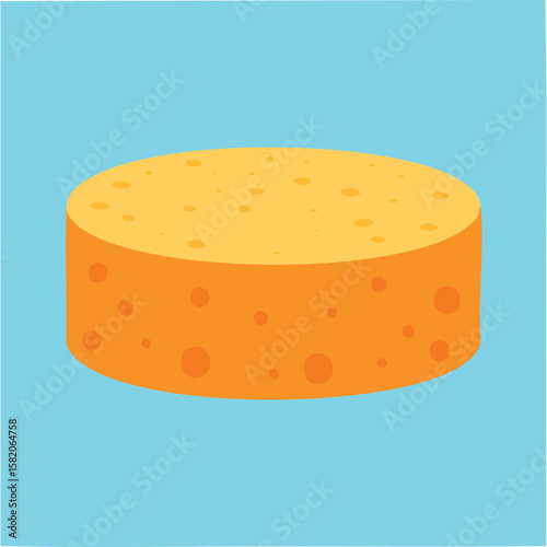 Cute sponge flat vector