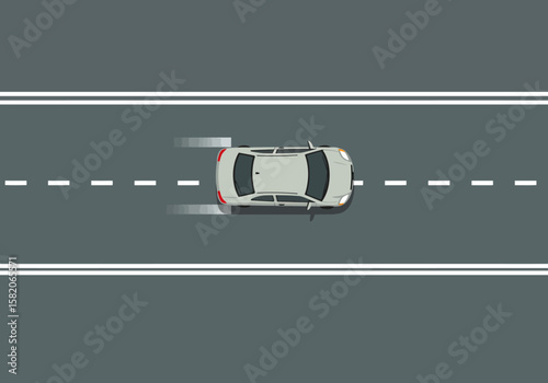 Car speeding on a highway an illustration showcasing movement and modern transportation.