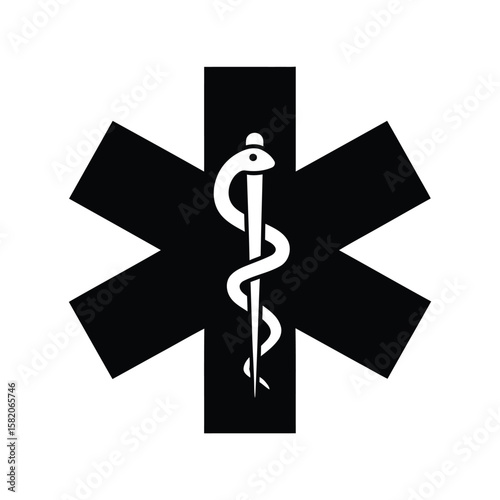 Star of Life Medical Emergency Symbol, EMS and Paramedic Icon