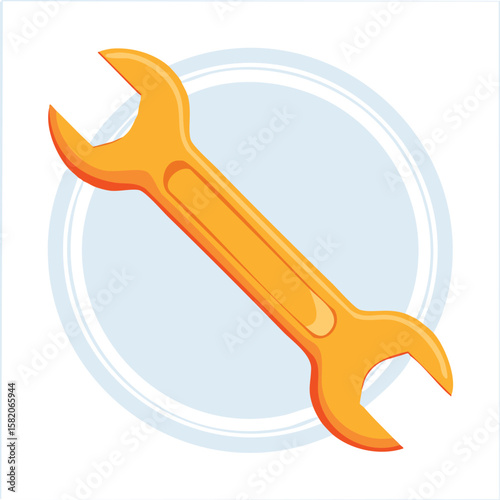 Cute wrench flat vector