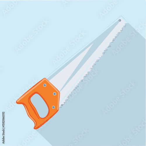 Cute saw flat vector