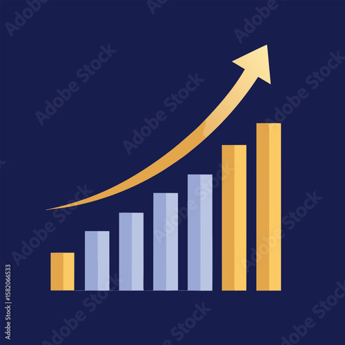 Rising arrow graph showing upward trend and increasing financial growth
