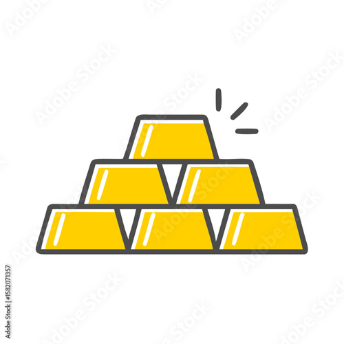 Gold bars stacked in pyramid shape representing finance concept  