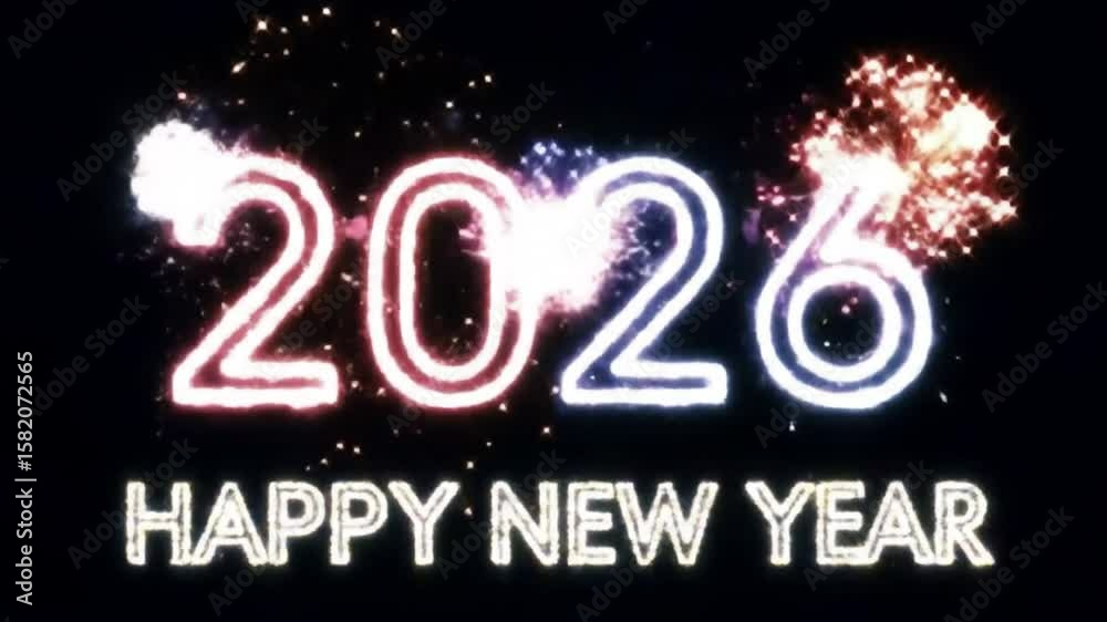 Sparkle 2026 New Year Fireworks Celebration Animation Loop