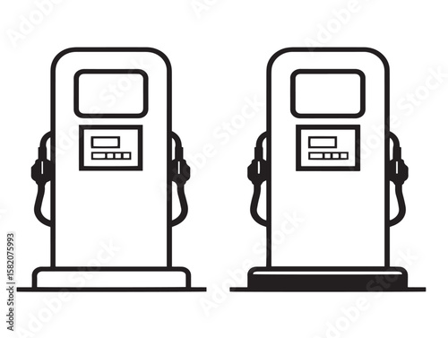 Refueling station pump icon in modern vector style