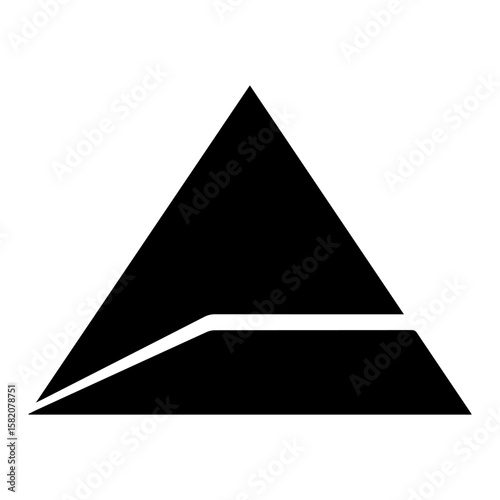 Black triangle vector icon on white background