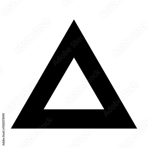 Black triangle vector icon on white background