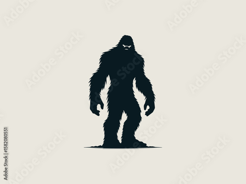 Vintage engraved Sasquatch vector logo for craft breweries or whiskey brands 