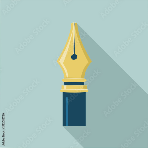 Cute fountain pen flat vector