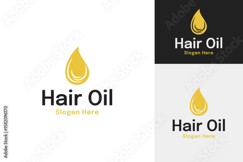 Essential hair oil logo design vector illustration