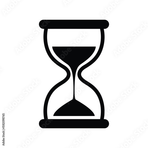  Hourglass icon vector illustration, sand clock time passing symbol, measurement of duration, isolated