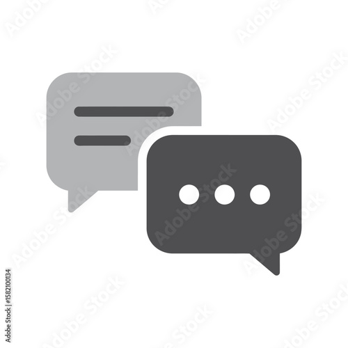 Chat bubble icon vector, conversation and message communication symbol, speech dialogue graphic