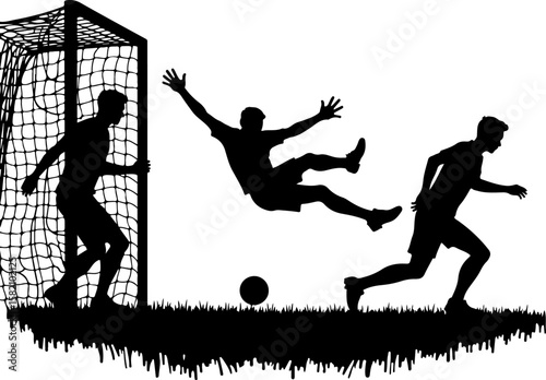 football player silhouette with goalpost, silhouette, vector, illustration, people, woman, jump, sport, fun, grunge, drawing, black, men, tree, art, action, boy, jumping, dance, design