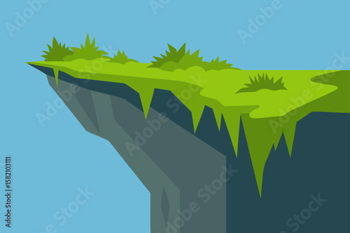 cliff edge with lichen and moss detail