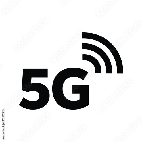 5G Network Icon, Next Generation Wireless Technology, High Speed Internet