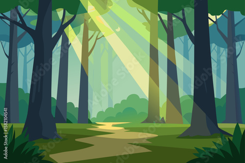 silent glade where sunlight filters through