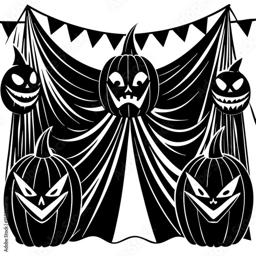 A cute ghost is sliding down a water slide isolated on white background,"A cartoon ghost is sliding down a water slide with a pool float, isolated on white background."