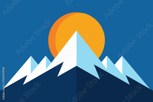sun peeking over a frosty mountain ridge