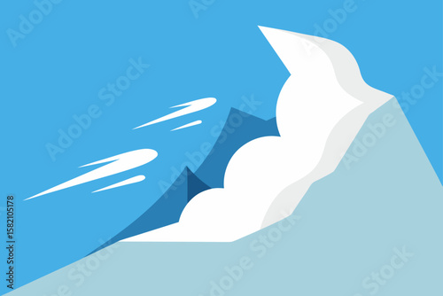 wind sweeping snow off a high rocky cliff