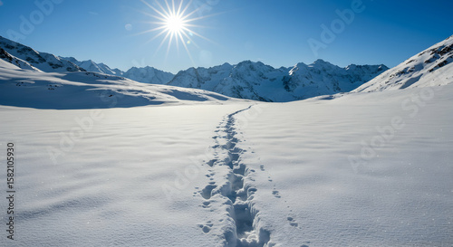 Wallpaper Mural Snowy mountain path winter wonderland adventure explore Torontodigital.ca