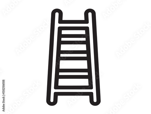 Minimal vector artwork of safe sturdy ladder