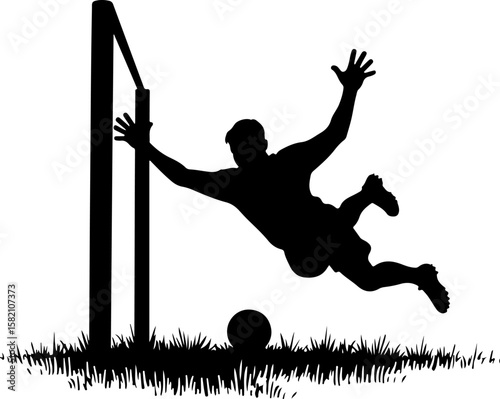 football player silhouette with goalpost, silhouette, vector, illustration, people, woman, jump, sport, fun, grunge, drawing, black, men, tree, art, action, boy, jumping, dance, design