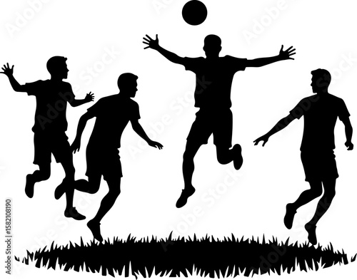 silhouettes of soccer players, silhouette, sport, vector, people, illustration, ball, football, men, silhouettes, soccer, sports, dance, running, evolution, player, basketball, athlete, run, runner, b