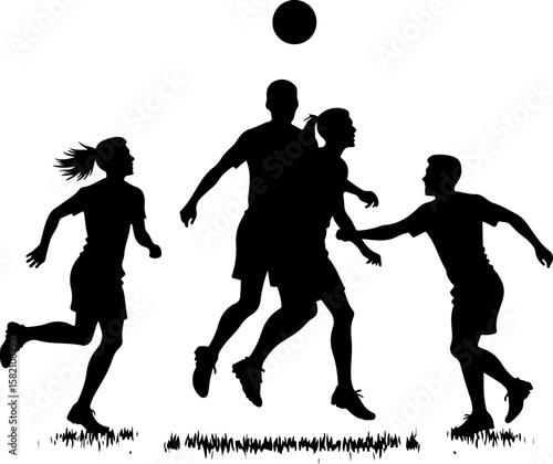 silhouettes of soccer players, silhouette, sport, vector, people, illustration, ball, football, men, silhouettes, soccer, sports, dance, running, evolution, player, basketball, athlete, run, runner, b