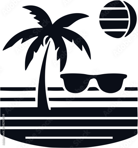 summer beach icon set