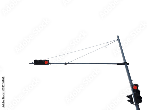 Red traffic light isolated on white background simple vector illustration