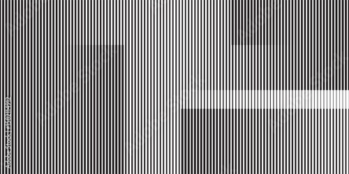 Narrow black-white vertical lines. Symmetric geometric ornament. Striped seamless pattern, abstract wallpaper. Digital paper for textile print, page fill. Vector