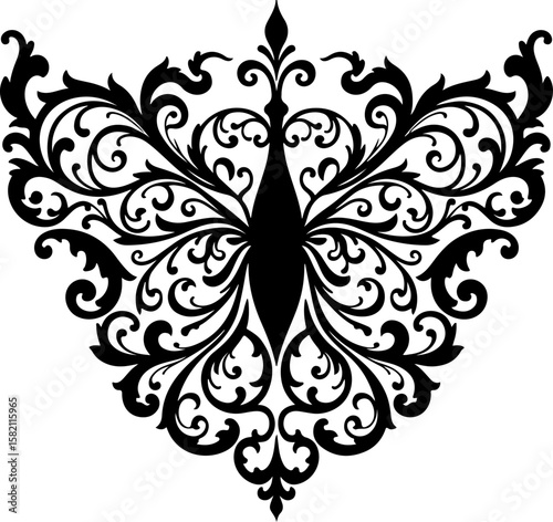 Victorian Flourish Ornament vector tattoo design 
