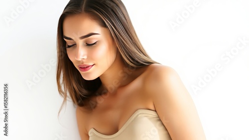 Poised Young Woman in Neutral Tones – Quiet Strength and Feminine Elegance