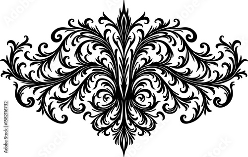 Victorian Flourish Ornament vector tattoo design 