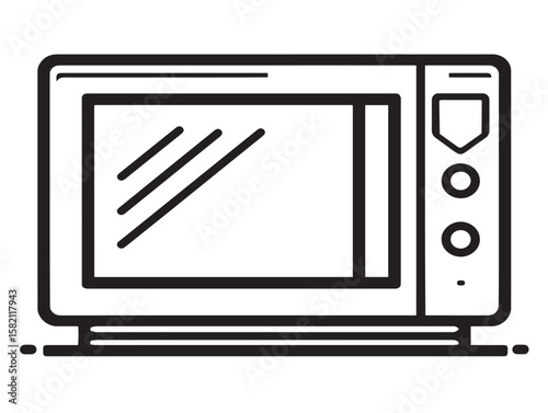 Compact cooking microwave symbol in elegant format