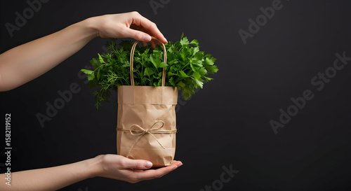 Wallpaper Mural Fresh Herbs in Eco Friendly Paper Bag Healthy Food Torontodigital.ca