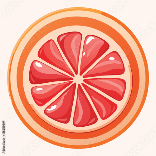 Grapefruit in a Whimsical Scene with Vibrant Swirl Motions All Around.