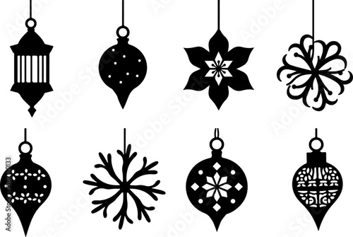 Decorative Ornaments & Lantern Silhouettes vector